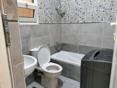 Superior Apartment | Bathroom | Rainfall showerhead, free toiletries, slippers, bidet