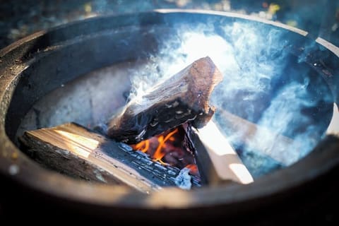 Outdoor wood fier pit.