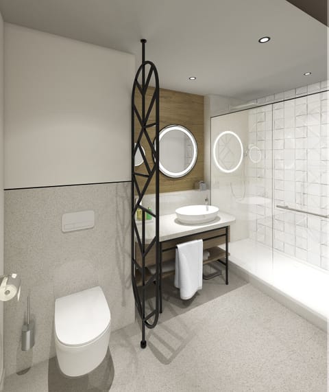 Junior Suite, 2 Twin Beds | Bathroom | Designer toiletries, hair dryer, towels, soap