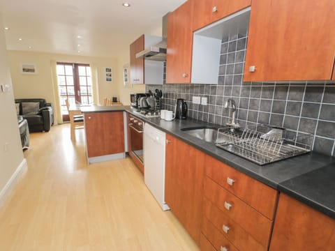 Fridge, dishwasher, electric kettle, toaster