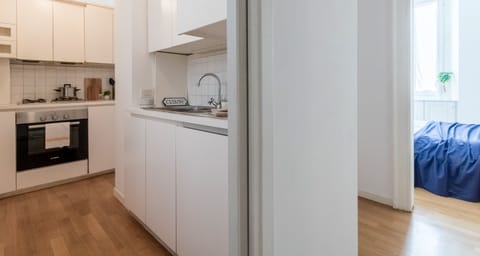 Apartment | Private kitchen | Fridge, microwave, oven, stovetop