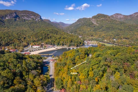 Where the cabin is located in relation to Lake Lure. The heart of Lake Lure!
