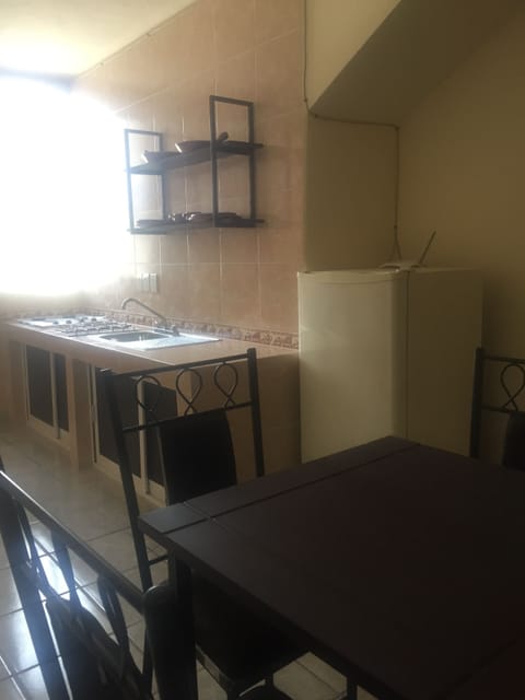 Basic Loft | Private kitchen | Full-size fridge, cookware/dishes/utensils, dining tables