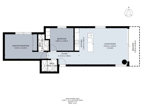 Apartment, 2 Bedrooms, Accessible, Balcony | Floor plan