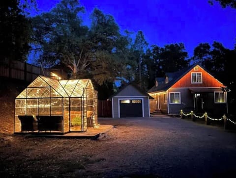 Beautiful outdoor lighting and outdoor living spaces throughout the property.