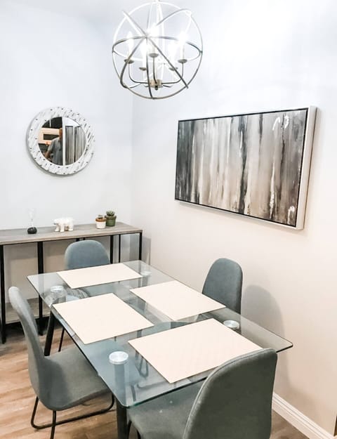 Enjoy your meals with friends and family or your coworkers while in town for a business conference.  Doubles as a workstation