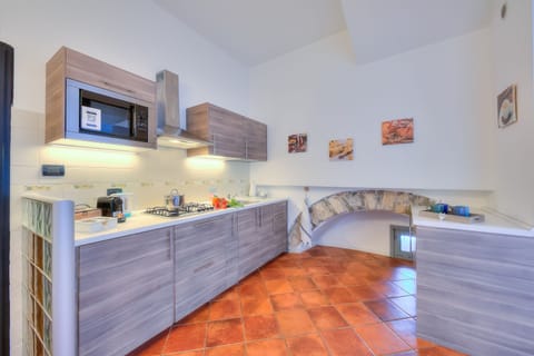 Honeymoon Apartment, 1 Bedroom, Lakeside (Volo Di Gabbiani Pied Dans L' Eau) | Private kitchen | Fridge, microwave, stovetop, espresso maker