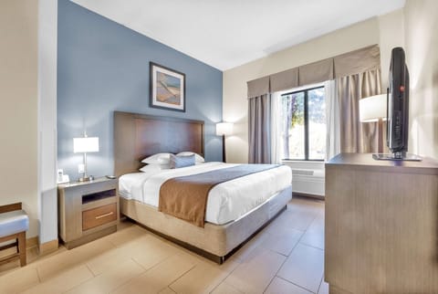 Superior Studio Suite, 1 King Bed, Non Smoking | In-room safe, desk, laptop workspace, blackout drapes