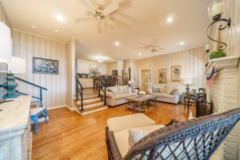 Main Room Through the Front Door| Living Room | Kitchen | Open Layout | Hardwood Floors | Comfy Furniture
