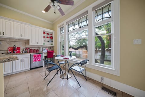 Huge windows and loads of space for groups to cook together.