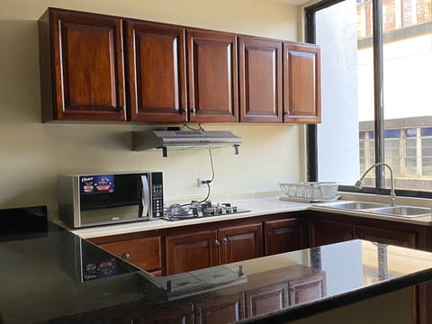 Grand Studio Suite | Private kitchen | Microwave, stovetop, coffee/tea maker, cleaning supplies