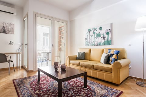 Living room with private balcony