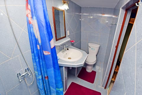 Family Quadruple Room | Bathroom | Shower, rainfall showerhead, towels, soap