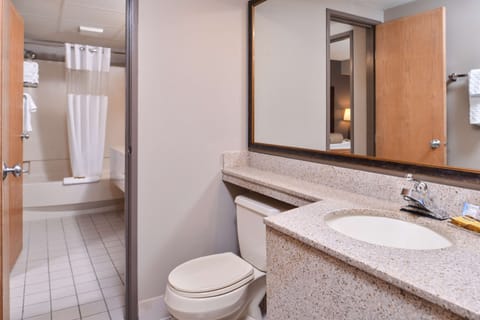 Suite, 1 King Bed, Refrigerator & Microwave, River View | Bathroom | Combined shower/tub, free toiletries, hair dryer, towels