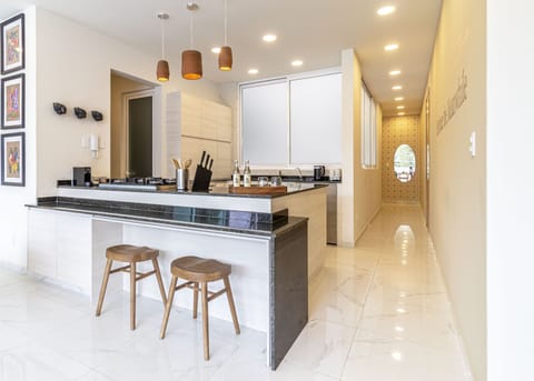 Elite Apartment | Private kitchen | Microwave, stovetop, espresso maker, electric kettle