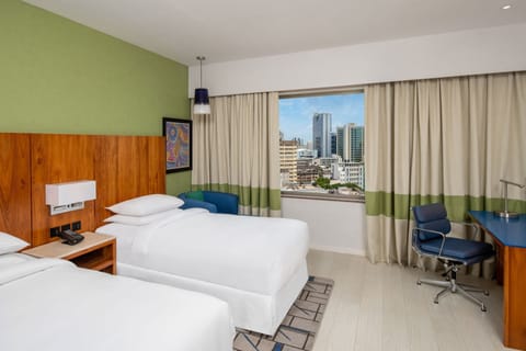 Deluxe Room, 2 Twin Beds, City View | Egyptian cotton sheets, premium bedding, memory foam beds, in-room safe