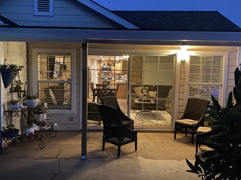 Outdoor patio in backyard