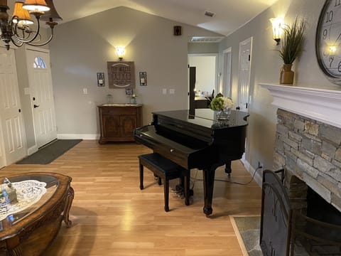 Baby Grand piano in formal living room