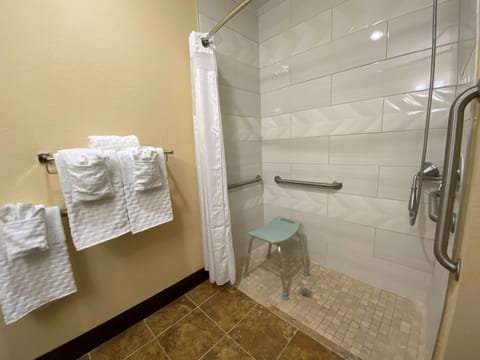 Standard Room, 1 King Bed, Accessible, Non Smoking | Bathroom | Combined shower/tub, free toiletries, hair dryer, towels