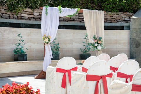 Outdoor wedding area