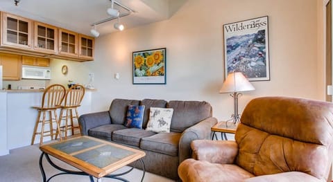 Sink into the cozy sofa after a day exploring the area.