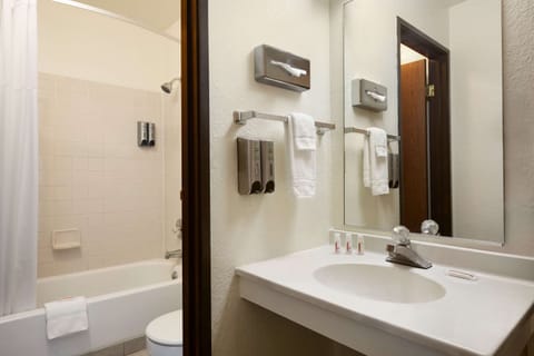 Room, 1 Queen Bed, Non Smoking | Bathroom | Combined shower/tub, free toiletries, hair dryer, towels