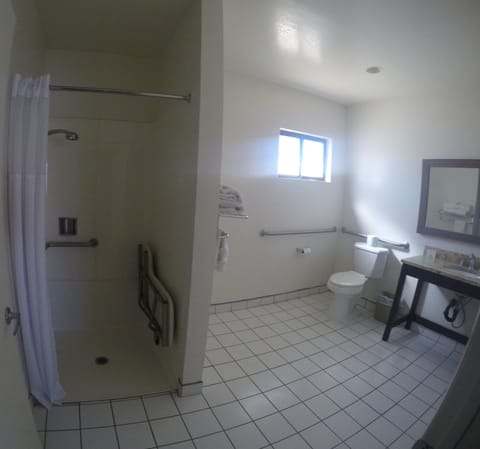 Room, 1 King Bed, Accessible | Bathroom | Free toiletries, hair dryer, towels
