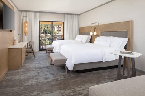 Deluxe Room, 2 Queen Beds, Pool View | Premium bedding, pillowtop beds, minibar, in-room safe