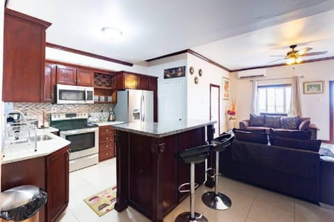 Apartment | Private kitchen | Fridge, microwave, oven, stovetop