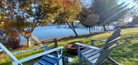 Spend a sunny afternoon by the water with a fire pit for chilly evenings