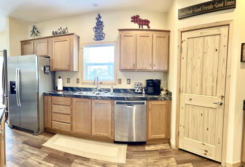 There's lots of counter space and a big walk-in pantry. 