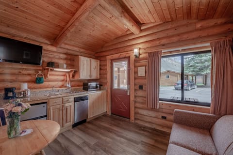 Deluxe Cabin, 2 Queen Beds w/Sofabed | Private kitchenette | Fridge, microwave, coffee/tea maker