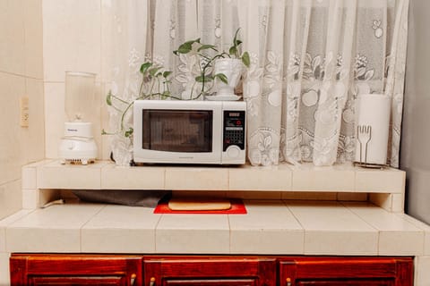 Kitchen essentials and appliances.