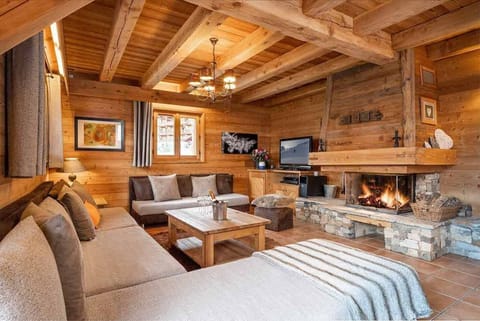 Kick back your feet and relax in the cozy living area.