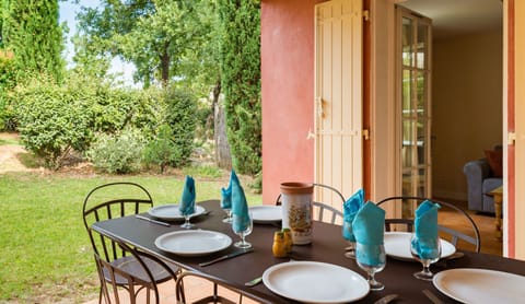 Enjoy meals outside on the terrace.