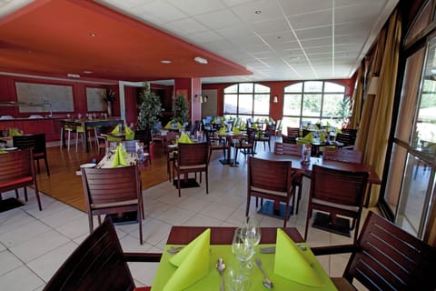 Take a seat inside in the on-site dining area.