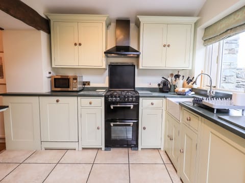 Fridge, dishwasher, cookware/dishes/utensils