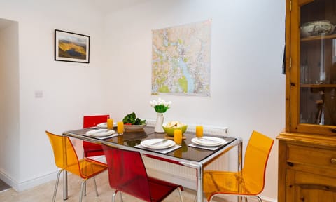 Fridge, dishwasher, cookware/dishes/utensils