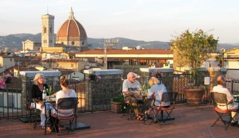 Dinner served, garden views 