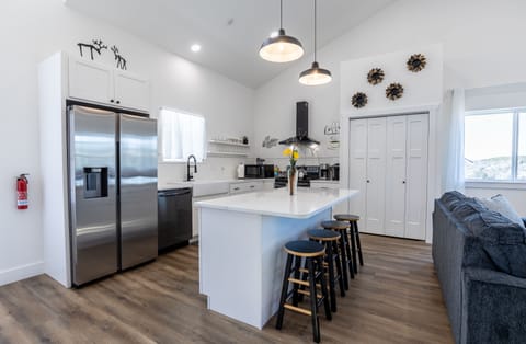 Open kitchen with bar tools