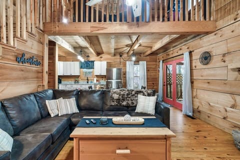 Your open-concept living area is warm and inviting.