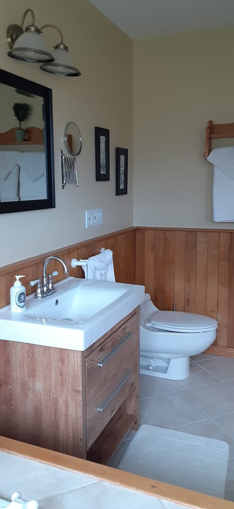 Meadow Suite | Bathroom | Hair dryer, bathrobes, towels, soap