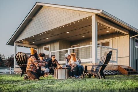 Make a fire, roast some marshmallows and hot dogs and enjoy the large back yard.