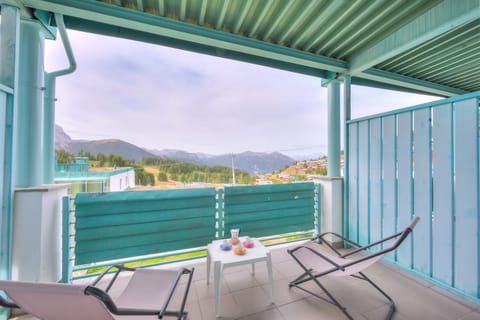 Balcony with mountain view