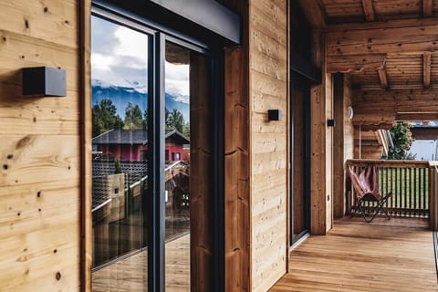 The two master suites with their own glass doors leading out to the upper balcony. Breathtaking mountain views from here!