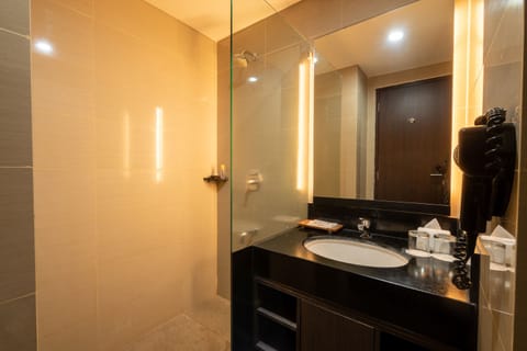 Deluxe Double or Twin Room | Bathroom | Separate tub and shower, slippers, towels