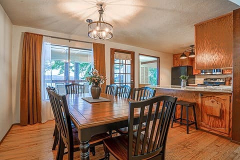 This open kitchen and dining space is built for entertaining
