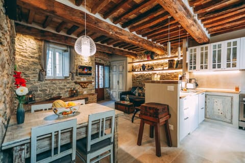 Dining room and kitchen