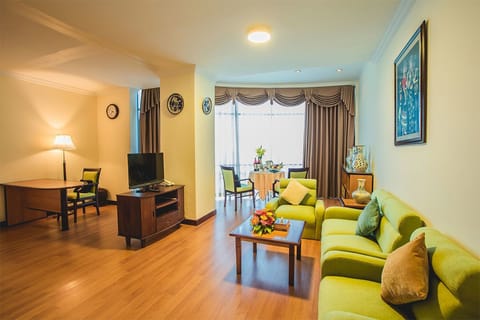 Ocean view Yasaka Suite | Living area | Flat-screen TV