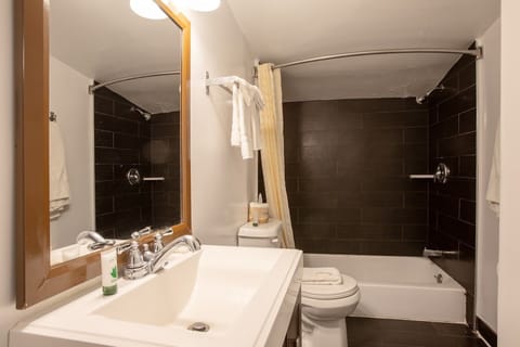 Room, 1 King Bed, Non Smoking, Refrigerator & Microwave | Bathroom | Shower, free toiletries, hair dryer, towels